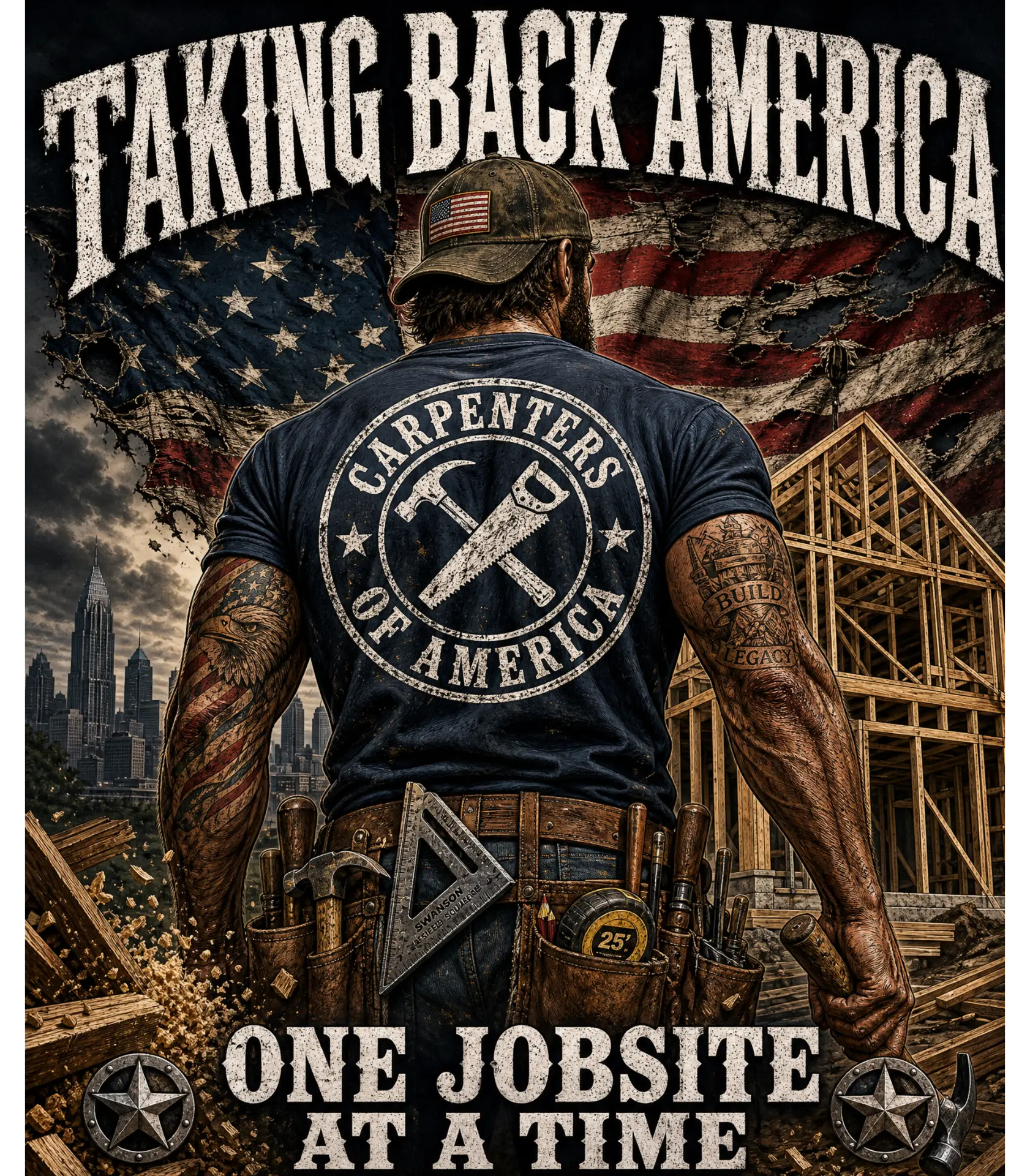 Carpenters tee — full-back print design