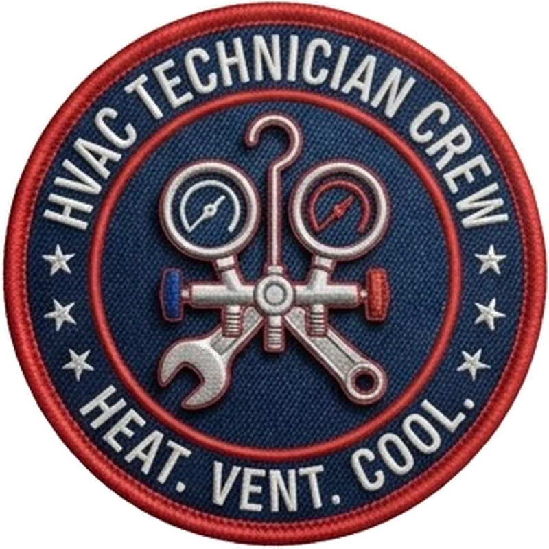 TAKING BACK AMERICA HVAC TECHS T-SHIRT | AMERICAN FLAG, GAUGES EMBLEM — Front patch