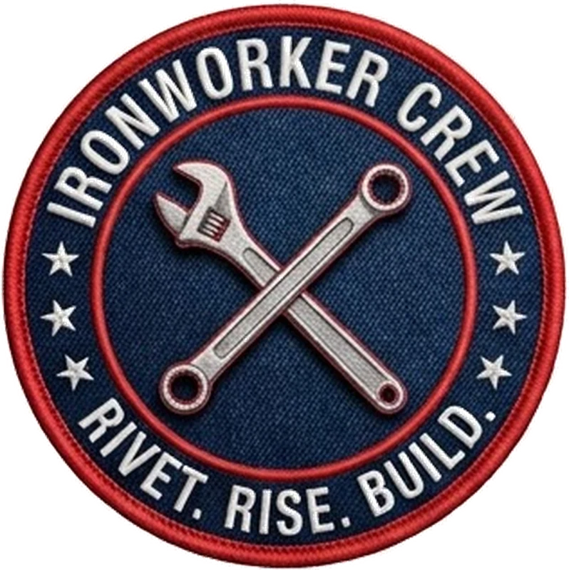 TAKING BACK AMERICA IRONWORKERS T-SHIRT | AMERICAN FLAG, SPUD WRENCH EMBLEM — Front patch