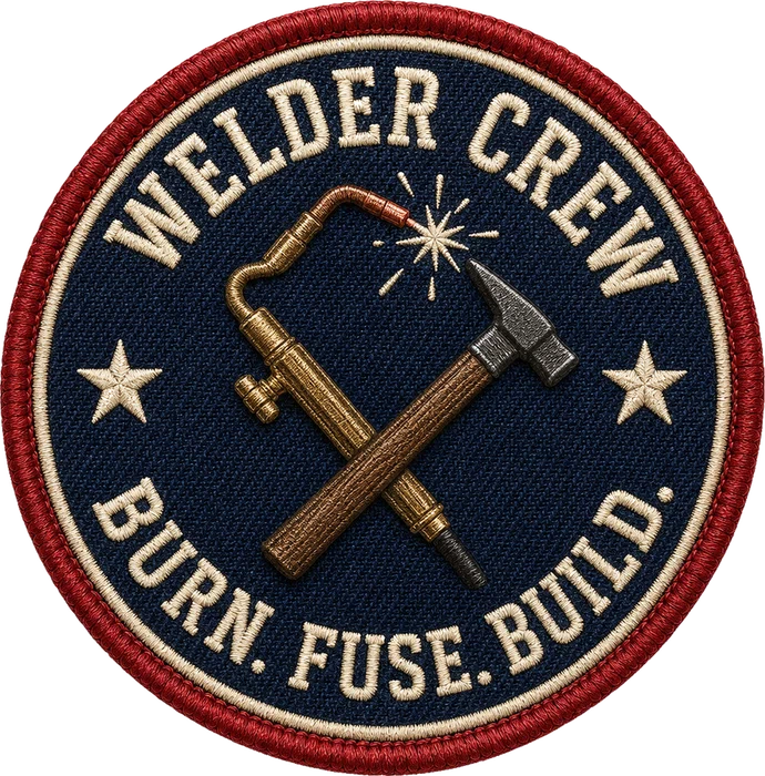 TAKING BACK AMERICA WELDERS T-SHIRT | AMERICAN FLAG, WELDER HELMET EMBLEM — Front patch
